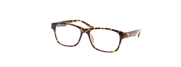 Brun glasögon på vit bakgrund isolera — Stockfoto