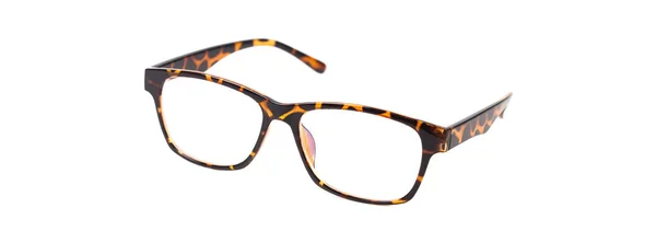 Brun glasögon på vit bakgrund isolera — Stockfoto
