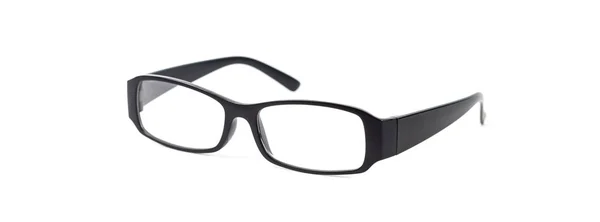 白色背景隔离的黑色眼镜 — 图库照片
