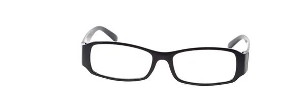 白色背景隔离的黑色眼镜 — 图库照片
