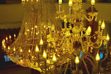 vintage avize veya tavan ışık arka plan üzerinde kapatın