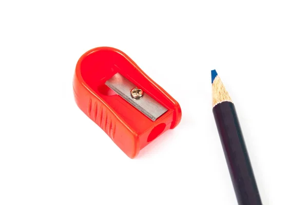 Roter Spitzer Werkzeug Schreibwaren auf weißem Hintergrund isolieren — Stockfoto