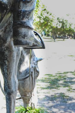 Üzengi ayağından bir alanda binici.