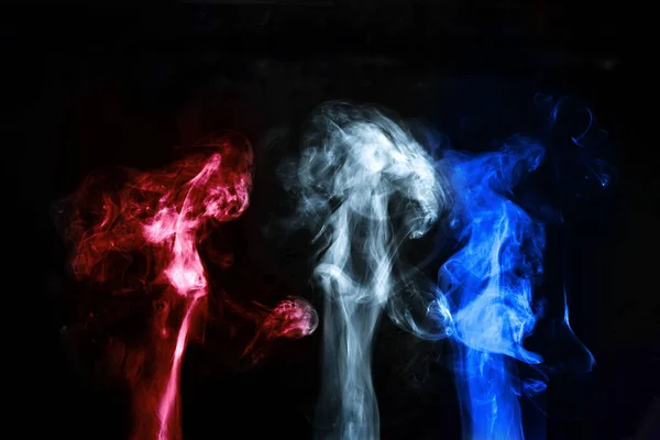 Abstract white smoke effect isolated on black background. — 스톡 사진