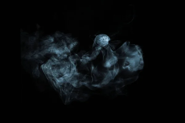 Abstract white smoke effect isolated on black background. — Stockfoto