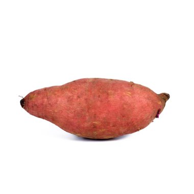 Beyaz arka planda taze patates yumrusu