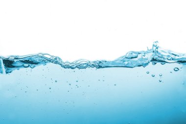 Arka planda hava kabarcıkları olan su veya su dalgası