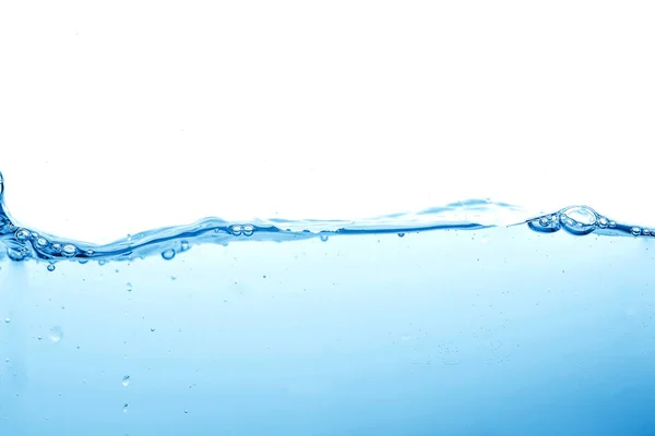 Percikan air atau gelombang air dengan gelembung udara di latar belakang — Stok Foto