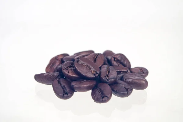 Fresh roasted beans on white background. Stock Image