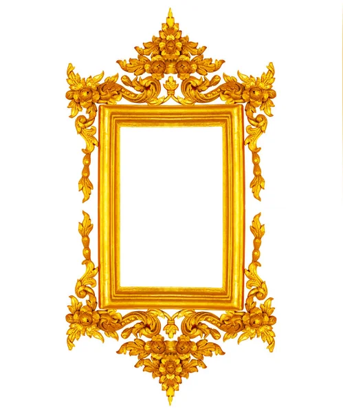 Golden Vintage picture frame isolated on white background. — Stock Photo, Image
