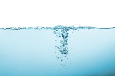 Arka planda hava kabarcıkları olan su veya su dalgası