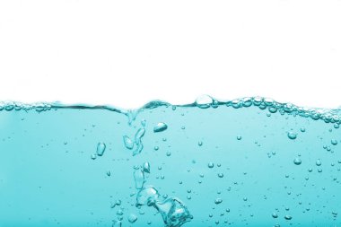 Arka planda hava kabarcıkları olan su veya su dalgası