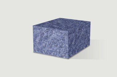 Arkaplanda taş dokusundan küp.
