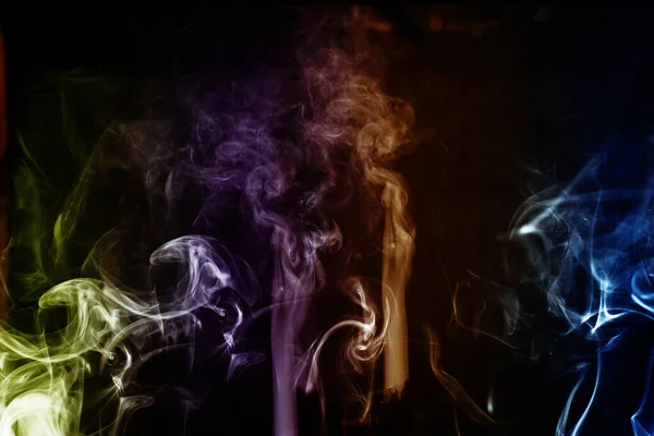 Abstract white smoke effect isolated on black background. — Stockfoto