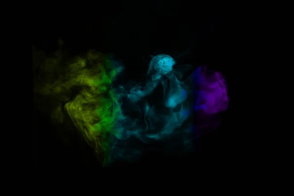 Abstract white smoke effect isolated on black background. — 스톡 사진