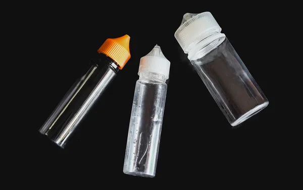 Vape Flytande Plastflaska Förpackning Flaska Ånga Med Vit Och Svart — Stockfoto