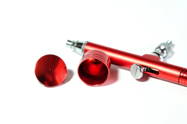 Rode Airbrush Spray Tool Voor Het Schilderen Van Hobby Werk — Stockfoto