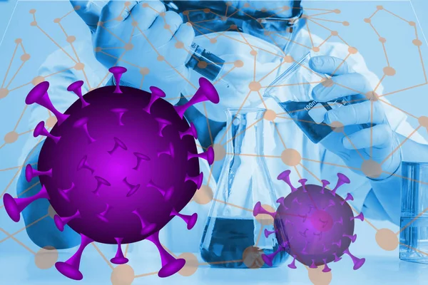 Scientifique Laboratoire Pour Recherche Avec Virus Grippe Covid Concept Scientifique — Photo