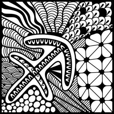 Sihirli tek renkli zodyak işareti Yay burcu, zen sanatında yapılmış. Vektör antistres çiziyor.