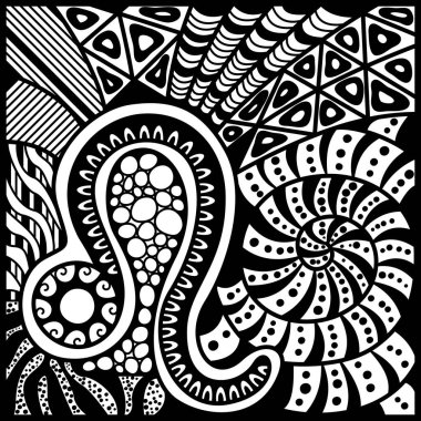 Sihirli tek renkli zodyak işareti Leo, Zen sanatında yapılmış. Vektör antistres çiziyor.