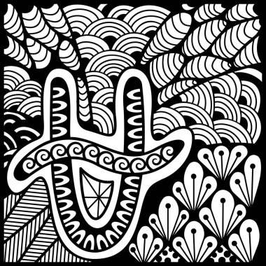  Sihirli tek renkli zodyak işareti Ophiuchus, zen sanatında yapılmış. Vektör antistres çiziyor.