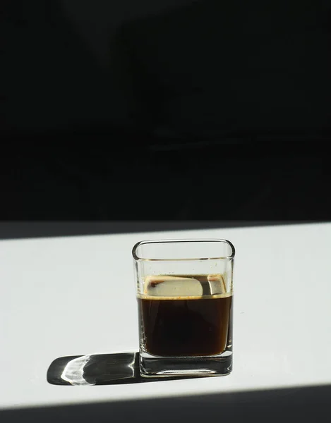 Ett Glas Kaffe Med Mjölk — Stockfoto