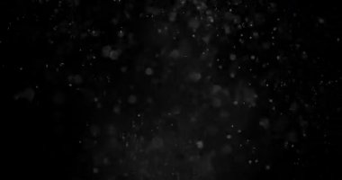 Kar Parçacıkları. Kara Arkaplan 'da toz. Üst üste