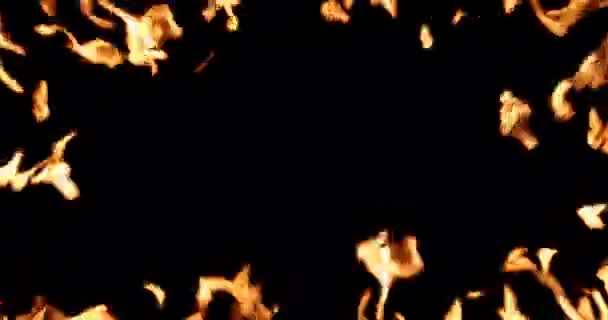 Wall Fire Screen Black Background Overlay — ストック動画