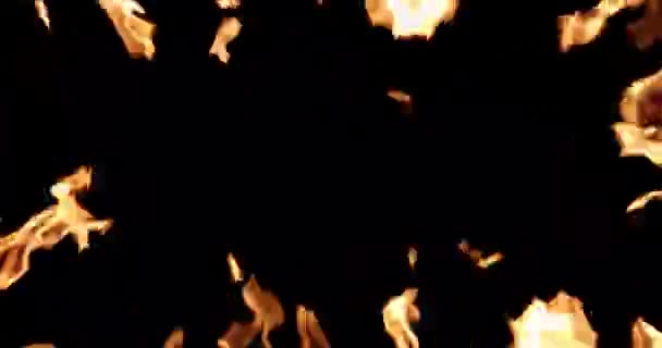 Wall Fire Screen Black Background Overlay — ストック動画