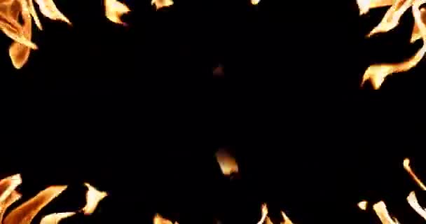 Wall Fire Screen Black Background Overlay — ストック動画