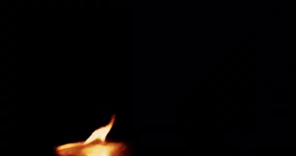 Огненный Удар Черном Фоне Накладывание — стоковое видео