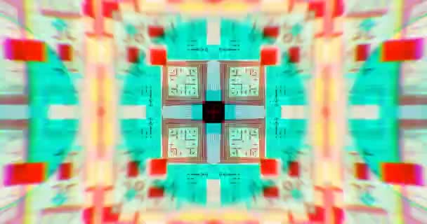 Piksel Hipnotik Glitch Art Loop — Stok Video