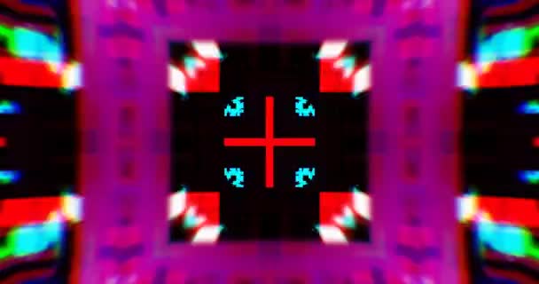 Гипнотические Пиксели Глюк Арт Loop — стоковое видео