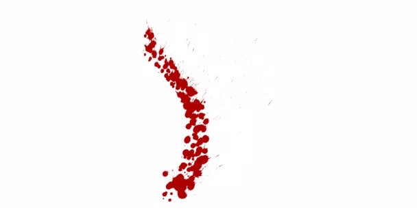 Måla Splash Red Paint Splatter Sprutpåse — Stockvideo