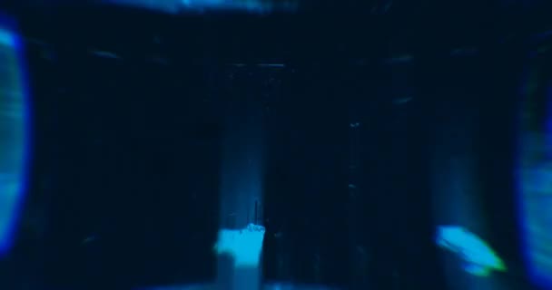 Abstrakte Blaue Laserlichter Lasertunnel Stroboskopleuchten Schleife — Stockvideo