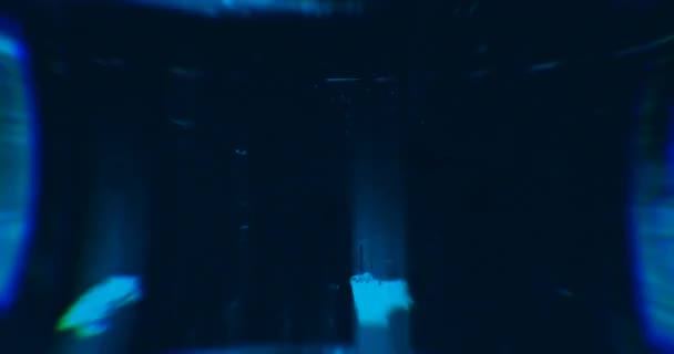 Soyut Mavi Lazer Işıkları Lazer Tüneli Strobe Lights Döngüsü — Stok video
