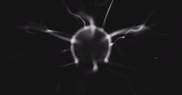 Experimentos Energía Estilo Blanco Negro Retro Luces Plasma Brujería — Vídeo de stock