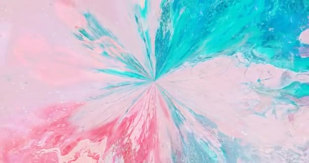 Snurrande Vätskefärg Abstrakt Design Abstrakt Målning Rörelsebakgrund Färgglada Fusion Måla — Stockvideo