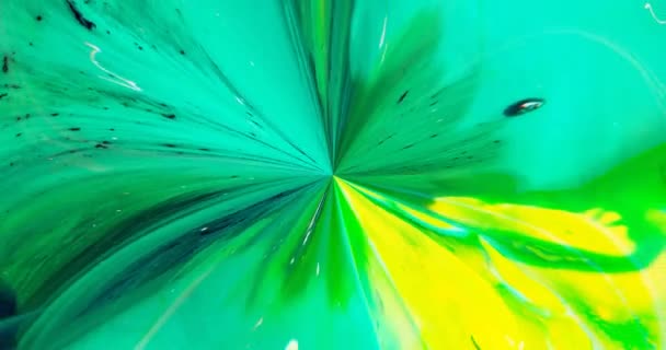 Wirbelnde Flüssigkeitsfarbe Abstraktes Design Abstrakte Malerei Bewegungshintergrund Bunte Fusion Farbreaktion — Stockvideo