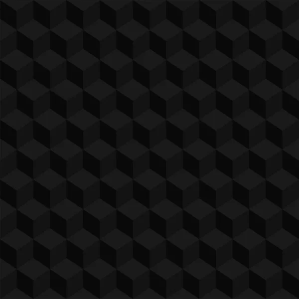 Fond abstrait noir sans couture. Cubes texture 3D . — Image vectorielle