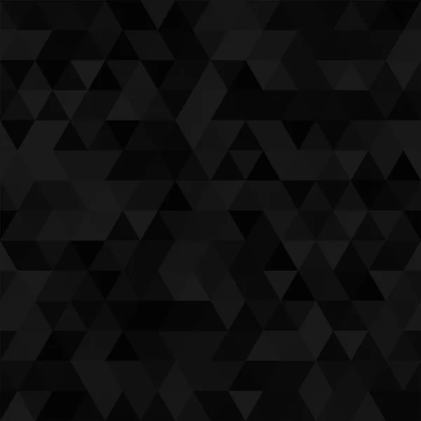 Černé abstraktní bezešvé pozadí. Trojúhelníkový mnohoúhelníkový vzor. — Stockový vektor