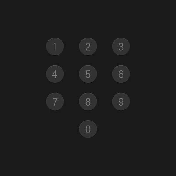 Clavier téléphone noir. Style minimaliste. Nombres de 0 à 9 . — Image vectorielle