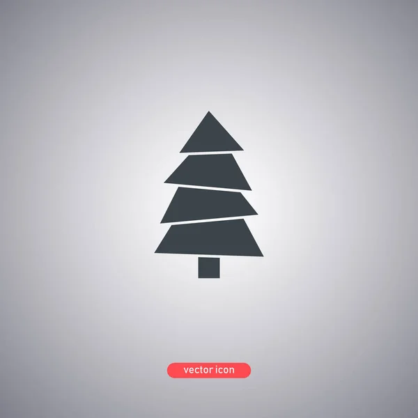 Icône Arbre de Noël minimaliste plat moderne isolé sur fond gris. — Image vectorielle