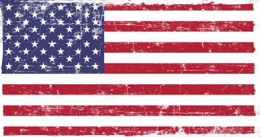 Amerika Birleşik Devletleri bayrağı grunge tarzında. Doğru oranlar. 