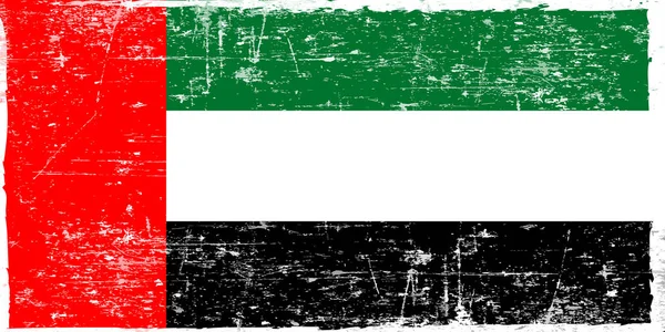 Bandeira dos Emirados Árabes Unidos em estilo grunge. As proporções corretas . — Vetor de Stock