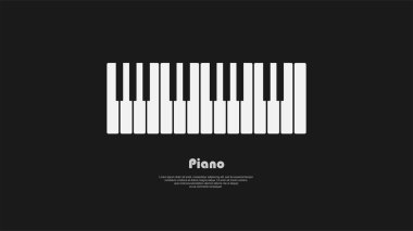 Piyano tuşlu müzik siyah arkaplan. 