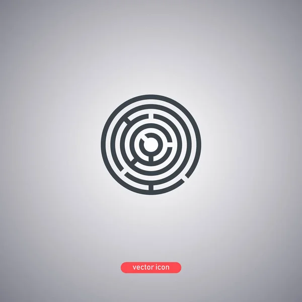 Labyrinthsymbol isoliert auf grauem Hintergrund. moderner Linienstil. — Stockvektor