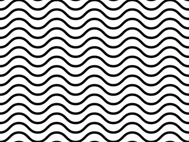 Black seamless wavy line. Black and white lines. 