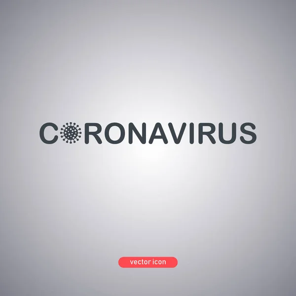 Icona Coronavirus isolata su sfondo grigio. Icona del virus in stile piatto . — Vettoriale Stock