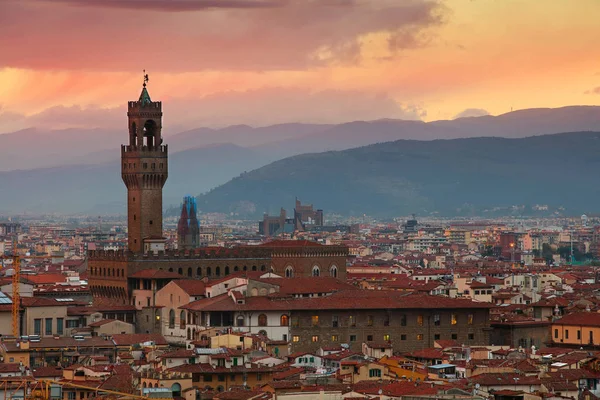 Wieczorem panoramę Florencji — Zdjęcie stockowe